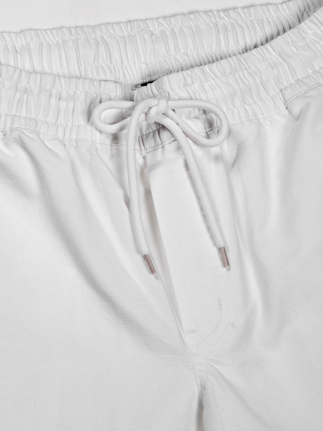 White Pure Cotton Smart Mid-Rise Straight Fit Easy Wash Cargos