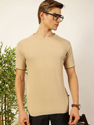 Thomas Scott Men Knit Textured Round Neck T-shirt