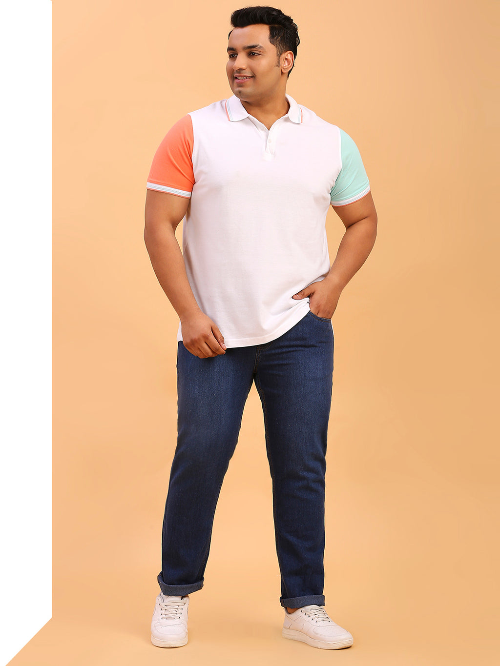 Thomas Scott Men Mid Blue Plus Size Mid-Rise Tapered Fit Stretchable Jeans