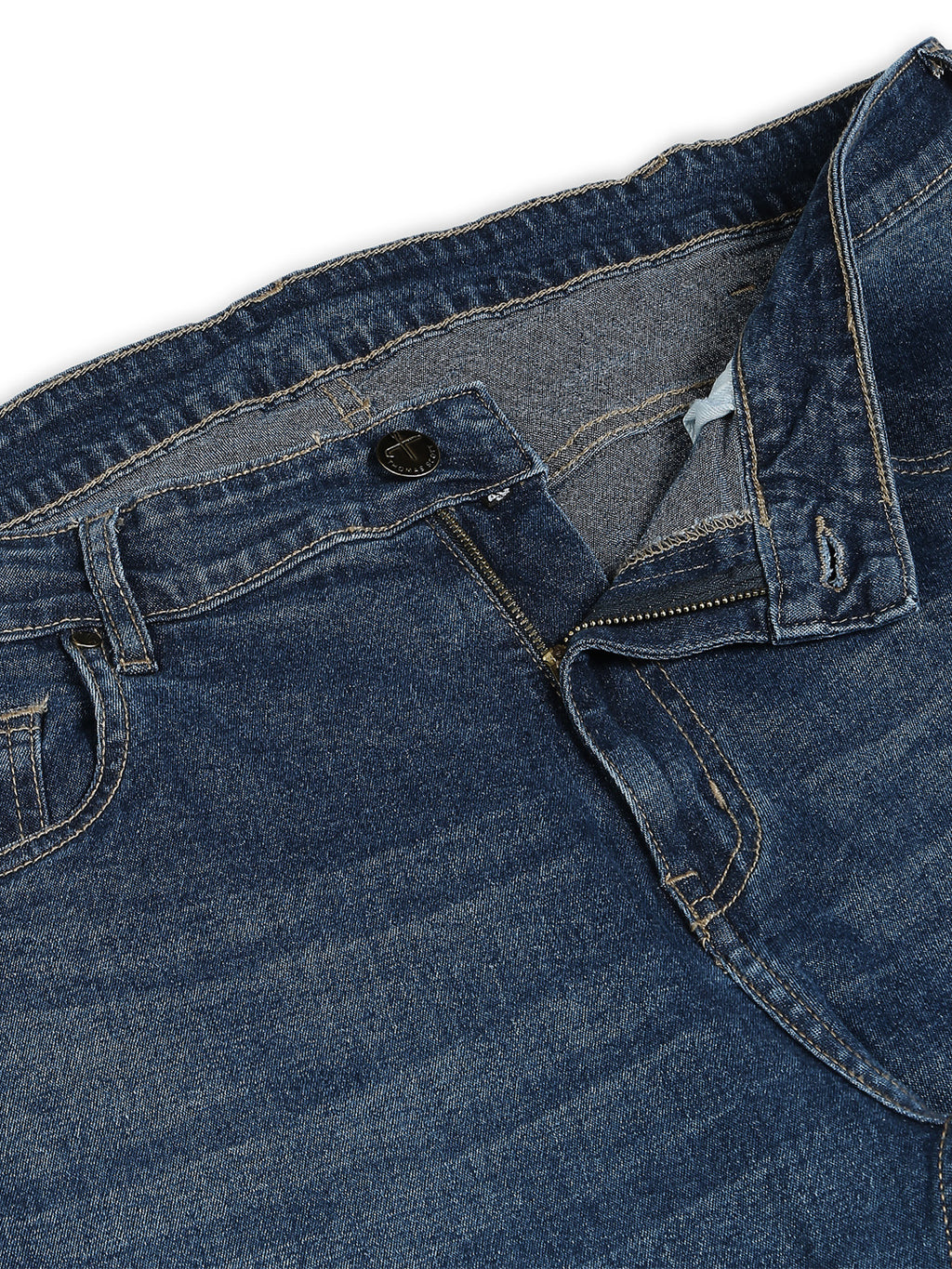 Thomas Scott Men Dark Blue Plus Size Mid-Rise Tapered Fit Stretchable Jeans