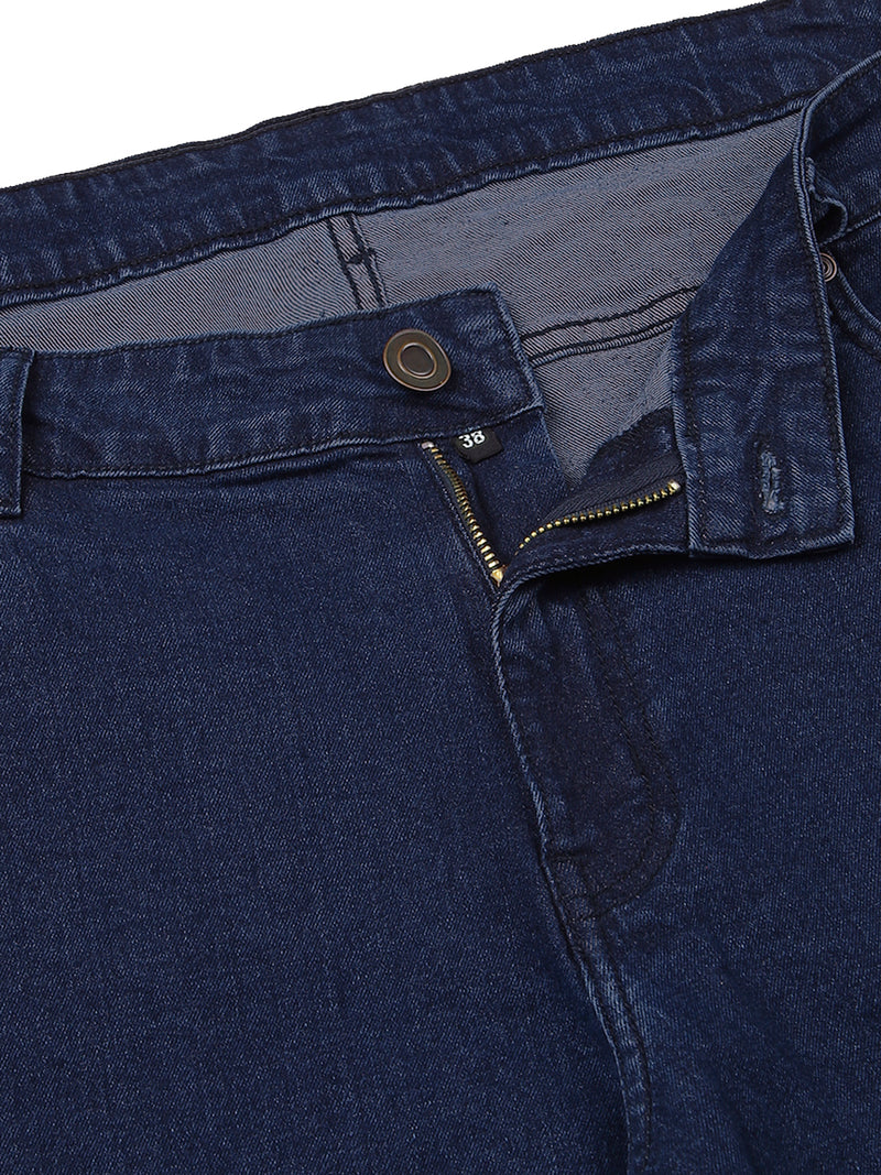 Thomas Scott Men Dark Blue Plus Size Mid-Rise Tapered Fit Stretchable Jeans