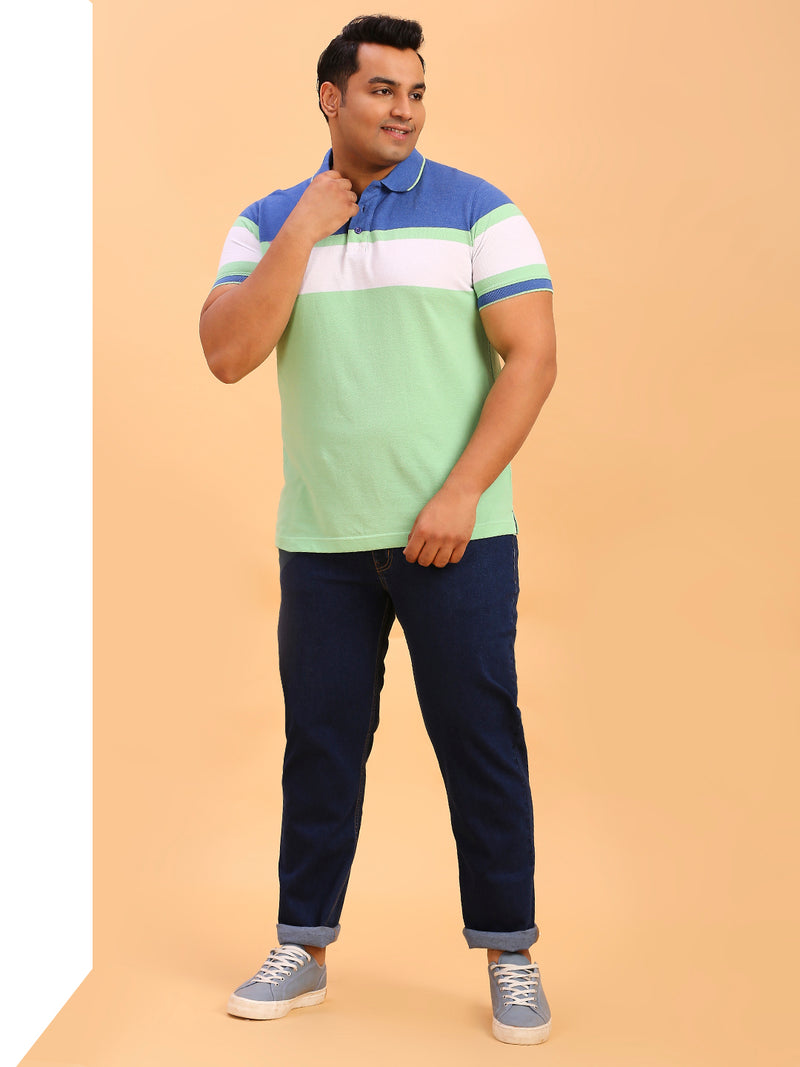 Thomas Scott Men Dark Blue Plus Size Mid-Rise Tapered Fit Stretchable Jeans
