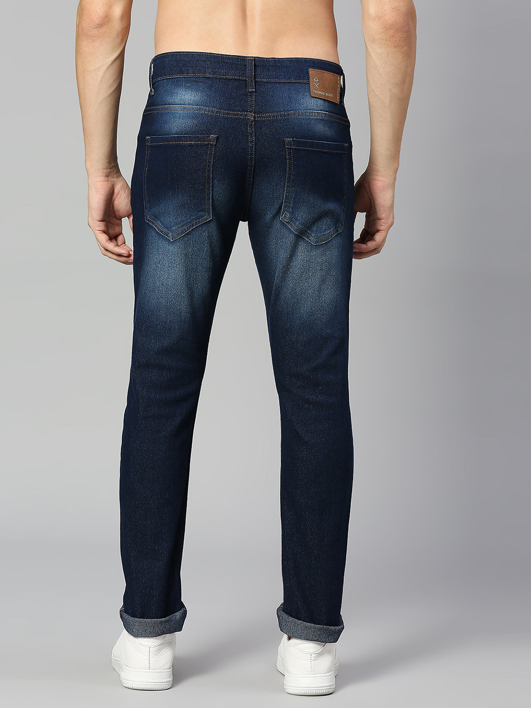 Thomas Scott Men Smart Slim Fit Clean Look Light Fade Stretchable Jeans