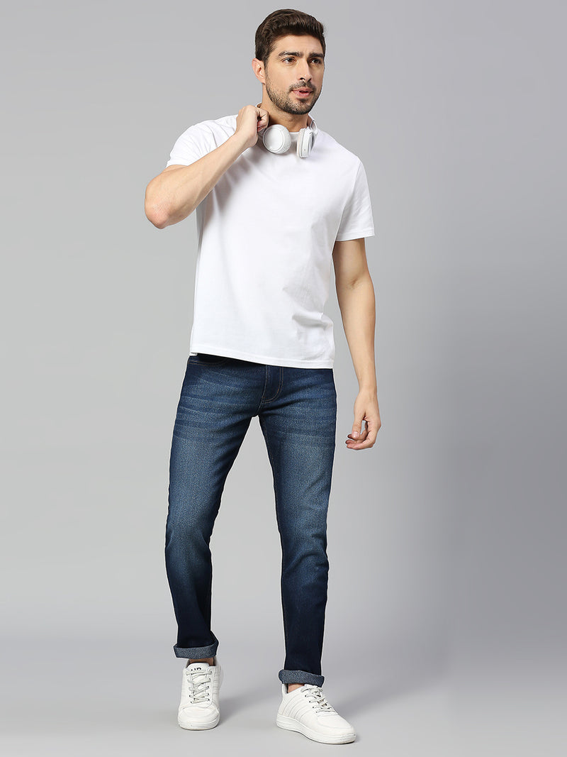Thomas Scott Men Smart Slim Fit Clean Look Light Fade Stretchable Jeans