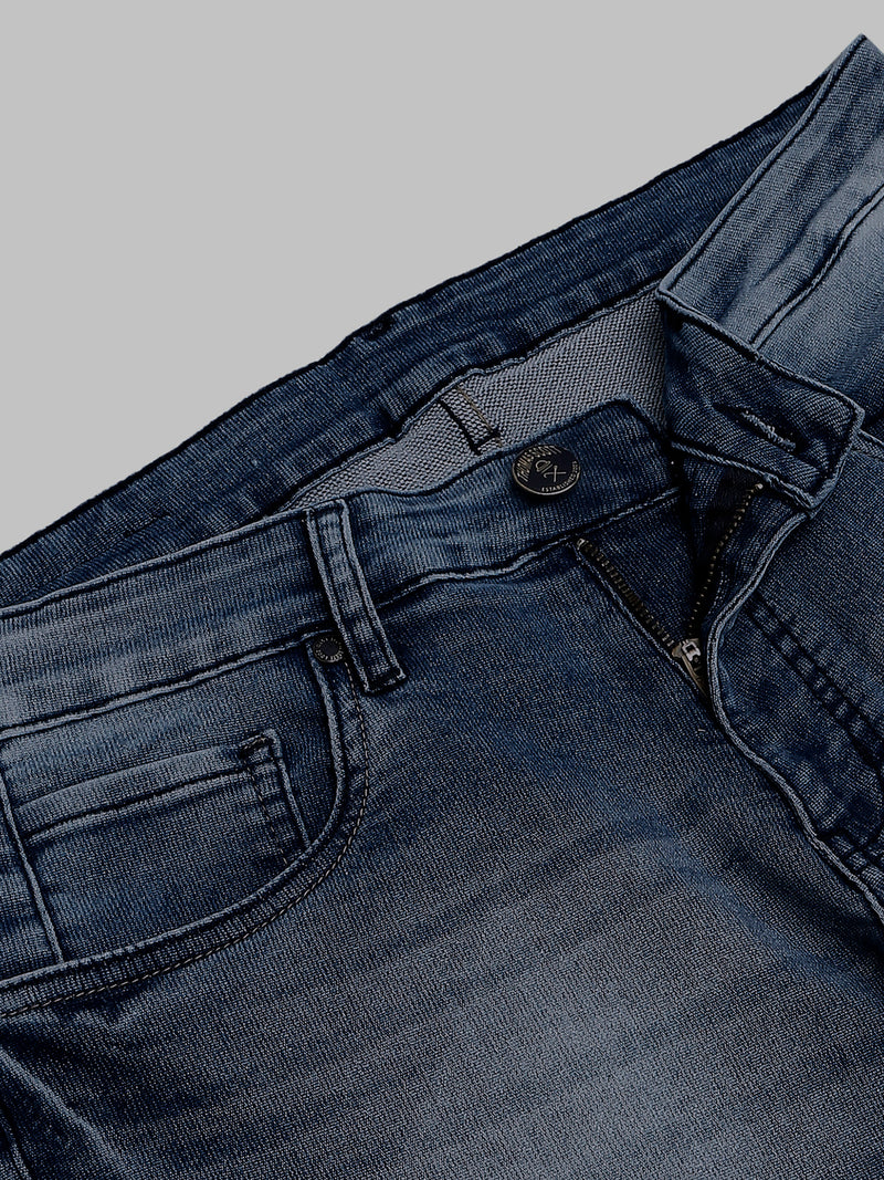 Thomas Scott Men Smart Slim Fit Clean Look Light Fade Stretchable Jeans