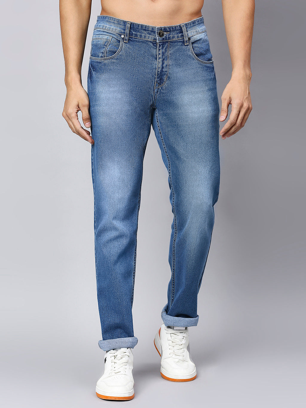 Thomas Scott Men Smart Clean Look Heavy Fade Cotton Jeans