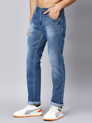 Thomas Scott Men Smart Clean Look Heavy Fade Cotton Jeans
