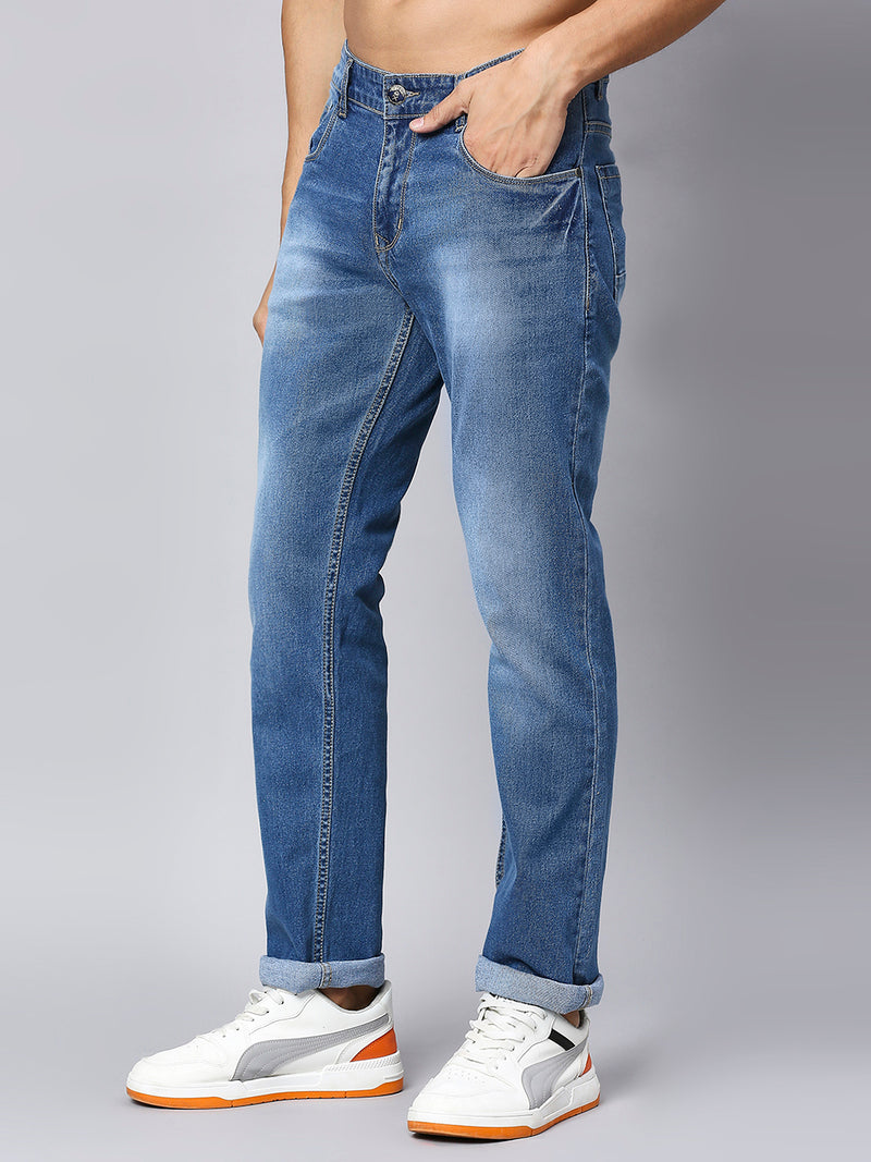 Thomas Scott Men Smart Clean Look Heavy Fade Cotton Jeans