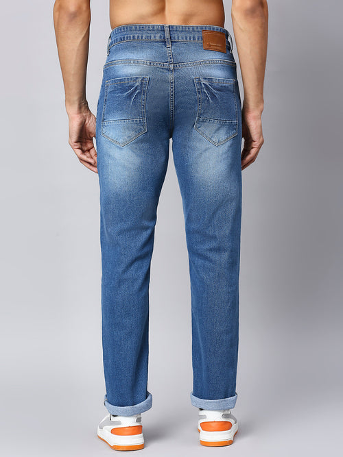 Thomas Scott Men Smart Clean Look Heavy Fade Cotton Jeans