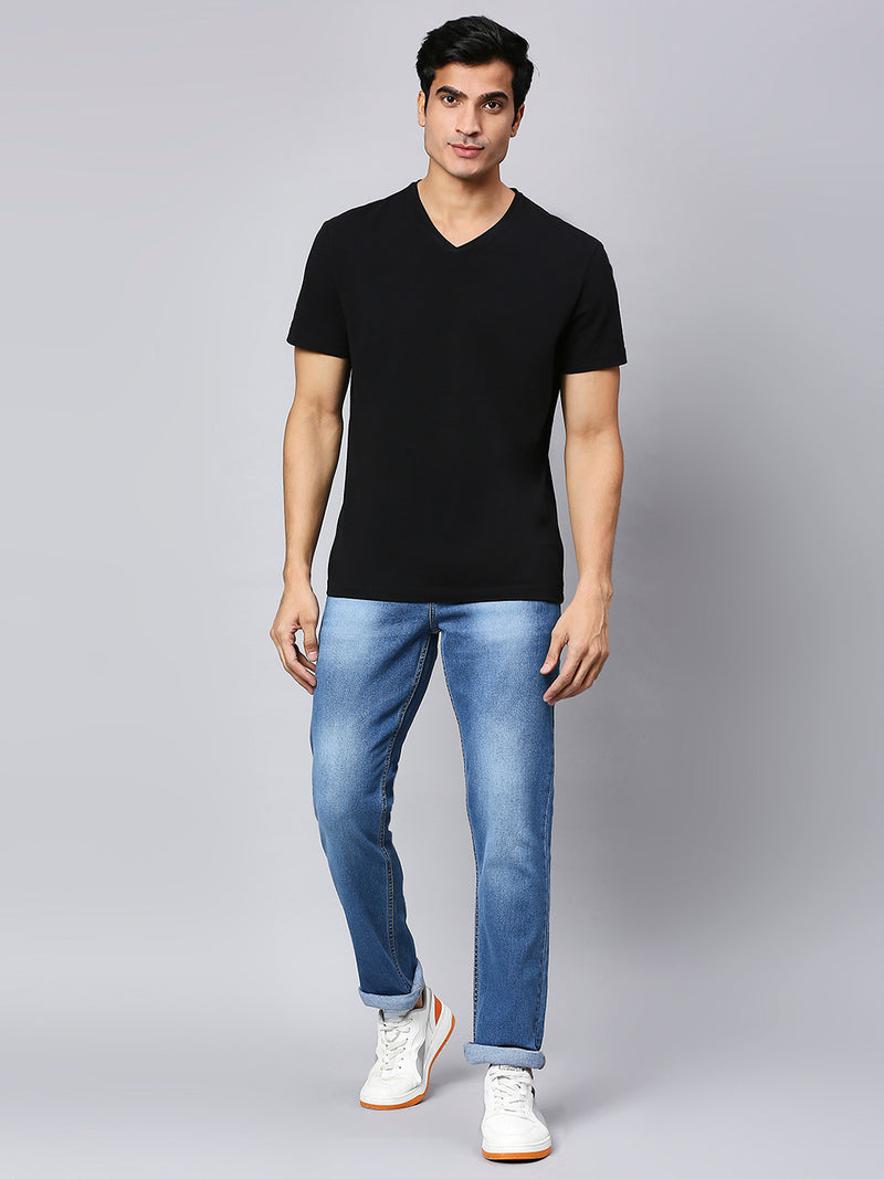Thomas Scott Men Smart Clean Look Heavy Fade Cotton Jeans