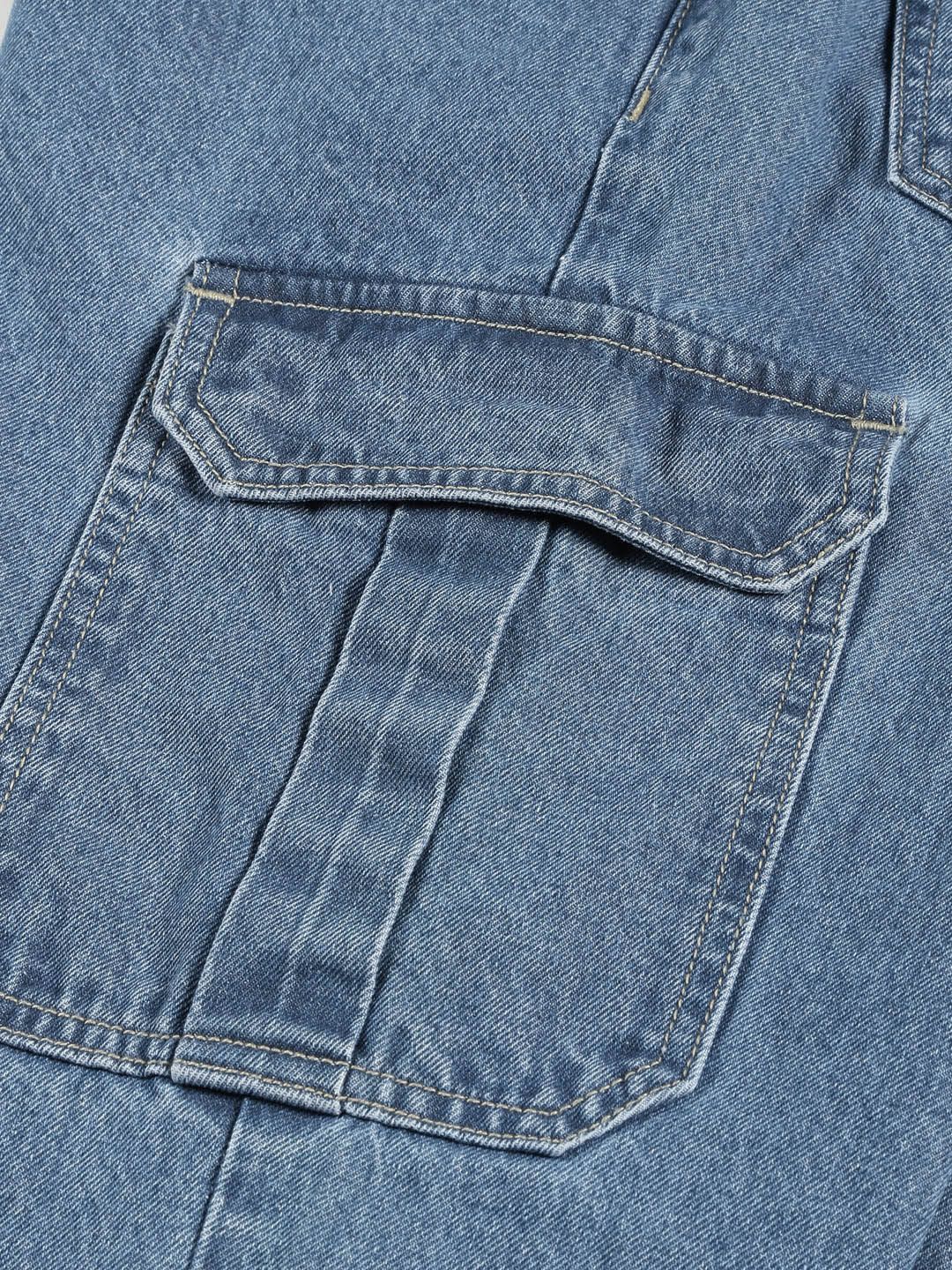 Thomas Scott Men Mid Rise Loose Relaxed Fit Clean Look Light Fade Cotton Jeans