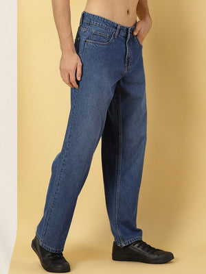 Thomas Scott Men Mid Rise Comfort Relaxed Fit Clean Look Light Fade Cotton Jeans