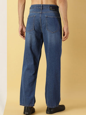 Thomas Scott Men Mid Rise Comfort Relaxed Fit Clean Look Light Fade Cotton Jeans
