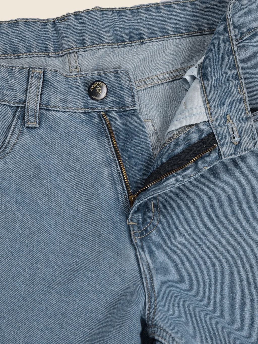 Light Blue Smart Relaxed Fit Baggy Jeans For Men