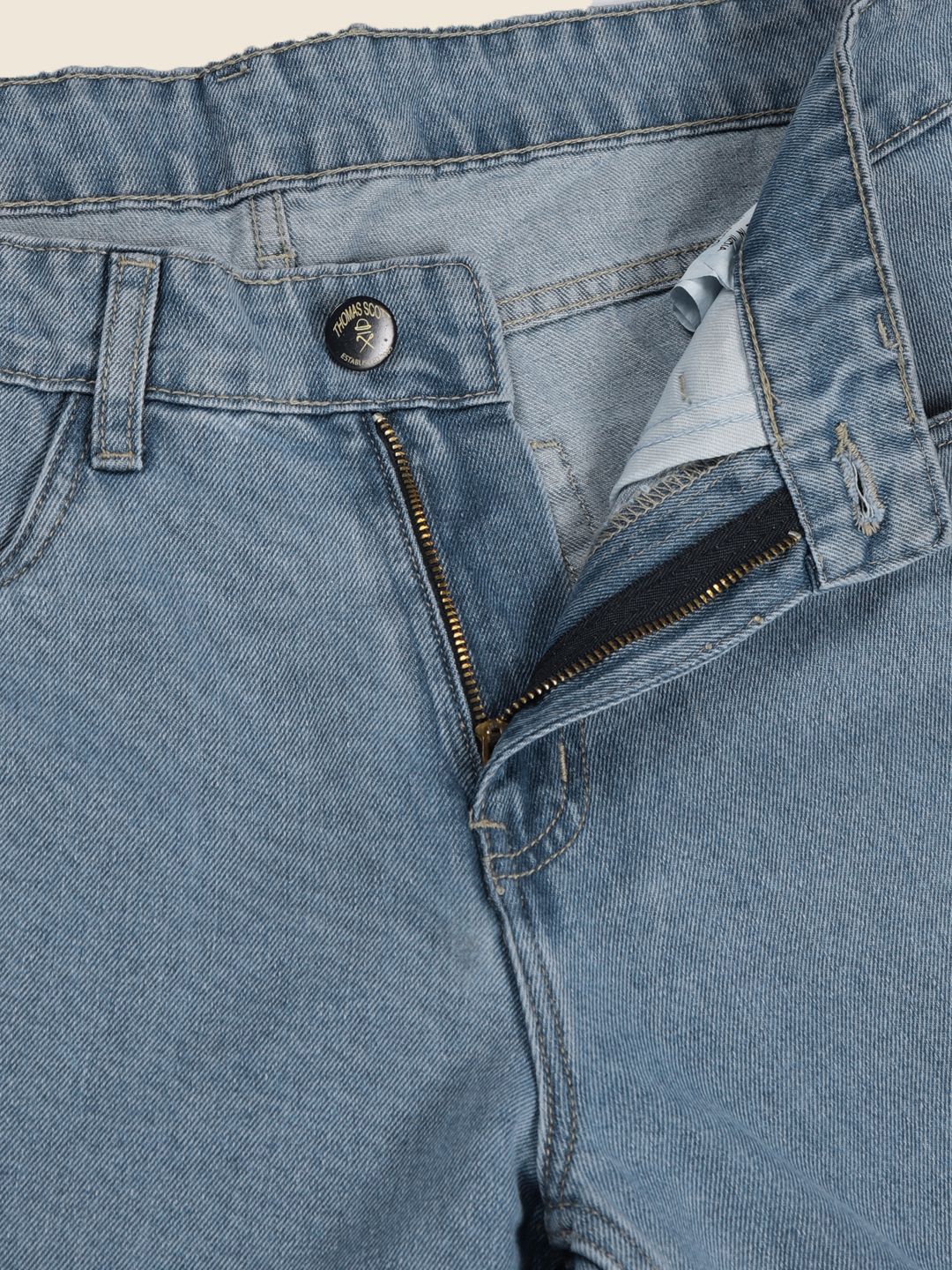 Light Blue Smart Relaxed Fit Baggy Jeans For Men