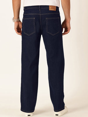 Dark Indigo Smart Relaxed Fit Stretchable Jeans For Men