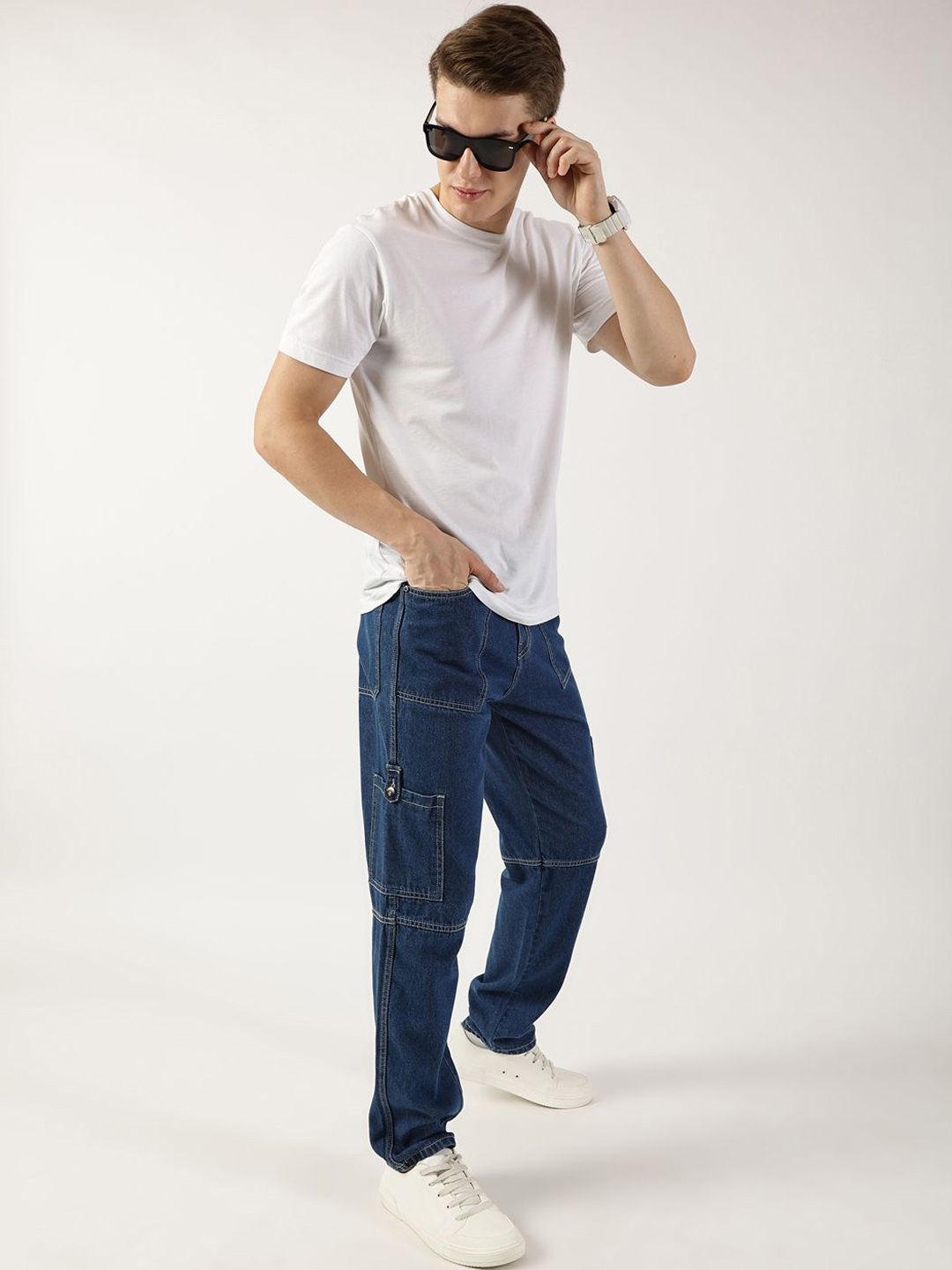 Thomas Scott Men MidBlue Loose Relaxed Fit Jeans