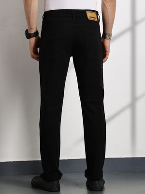 Black Slim Fit Mid-Rise Clean Look Non stretchable Jeans For Men
