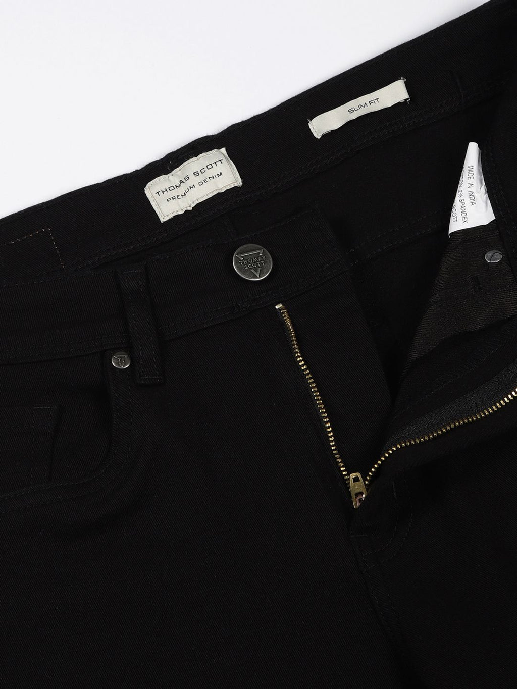 Black Slim Fit Mid-Rise Clean Look Non stretchable Jeans For Men
