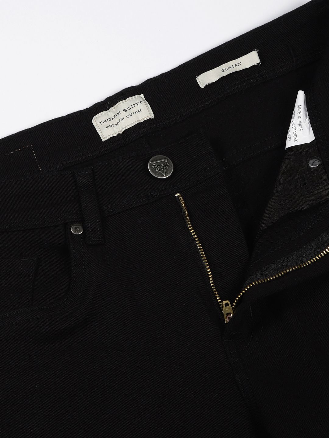 Black Slim Fit Mid-Rise Clean Look Non stretchable Jeans For Men