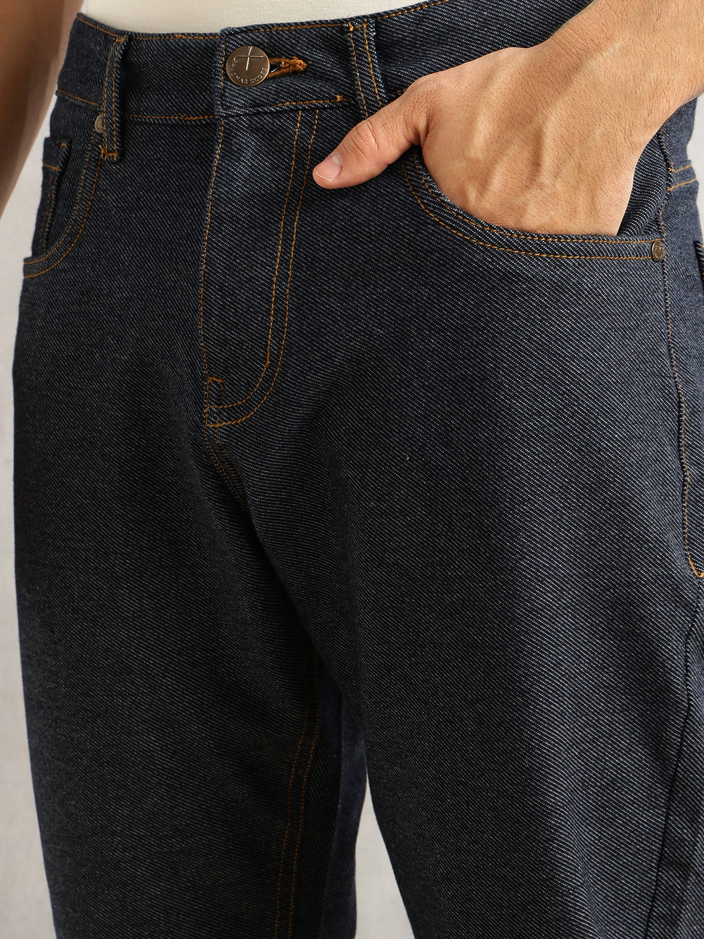 Thomas Scott Men Indigo Smart Slim Fit Dark Shade 4-Way Stretch Performance Jeans