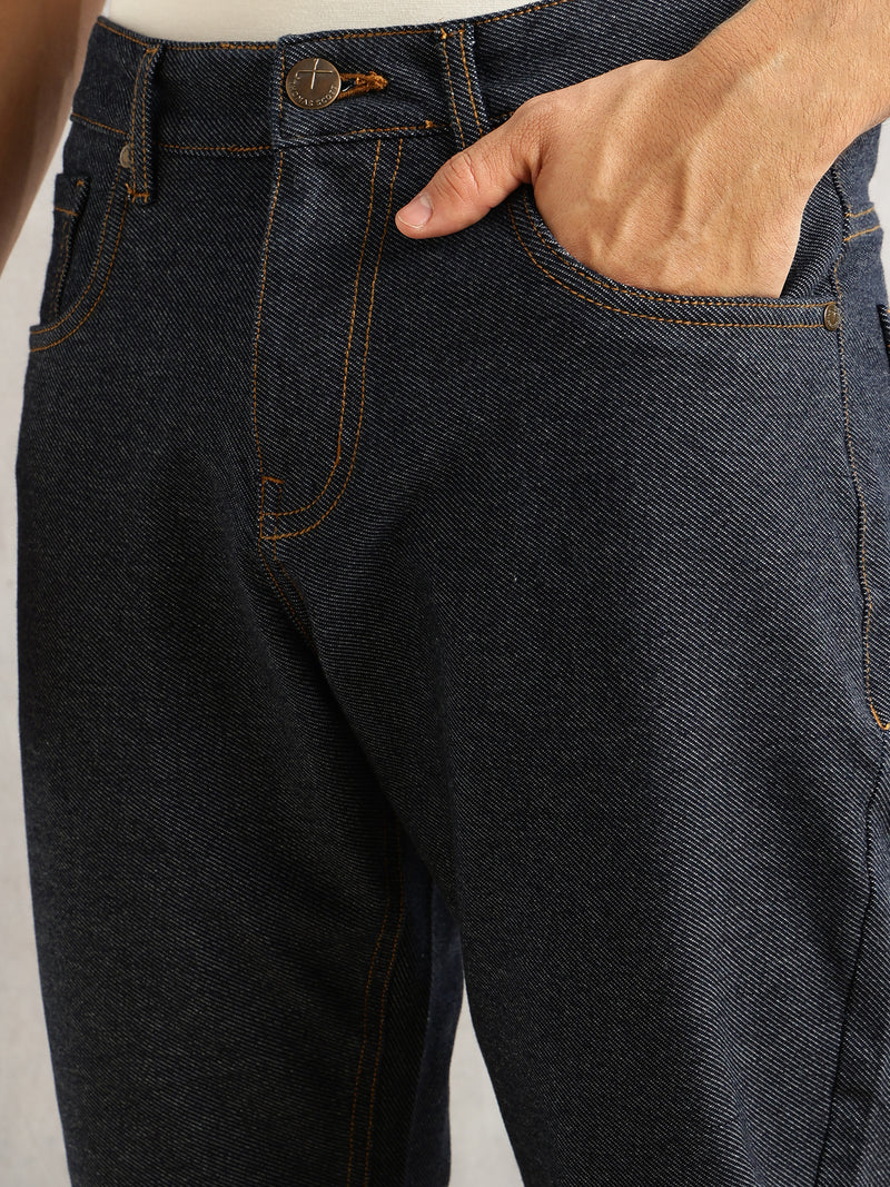 Thomas Scott Men Indigo Smart Slim Fit Dark Shade 4-Way Stretch Performance Jeans