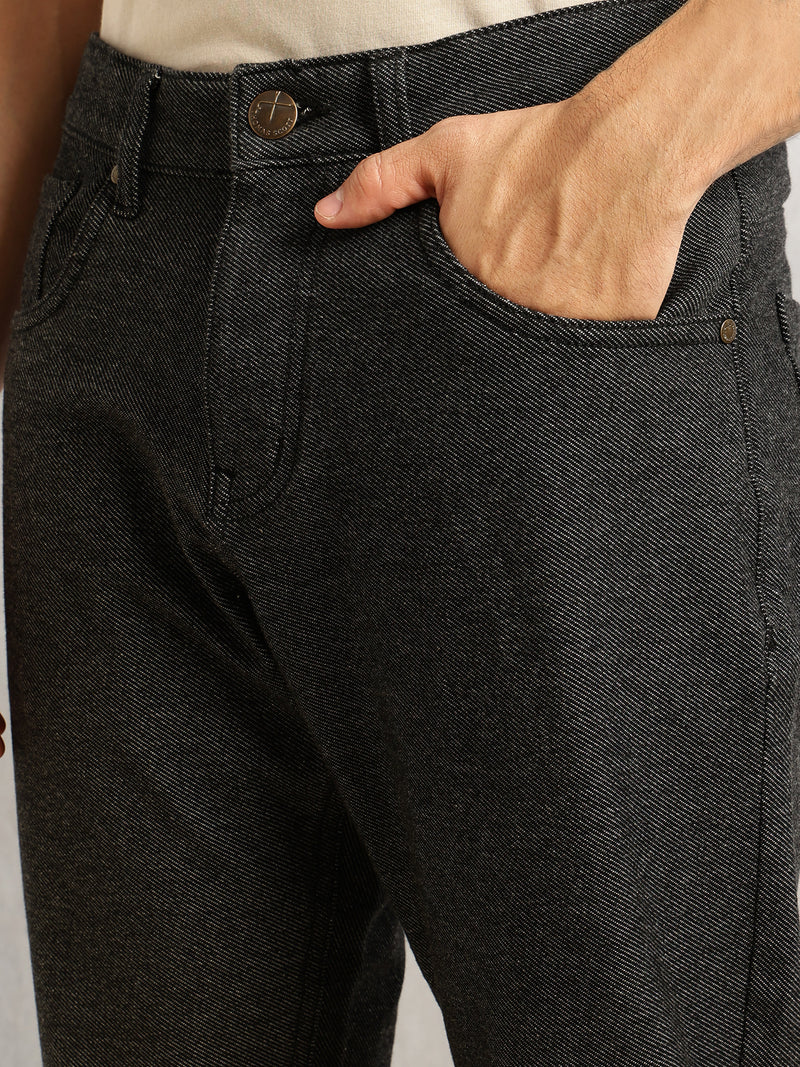 Thomas Scott Men Black Smart Slim Fit Dark Shade 4-Way Stretch Performance Jeans