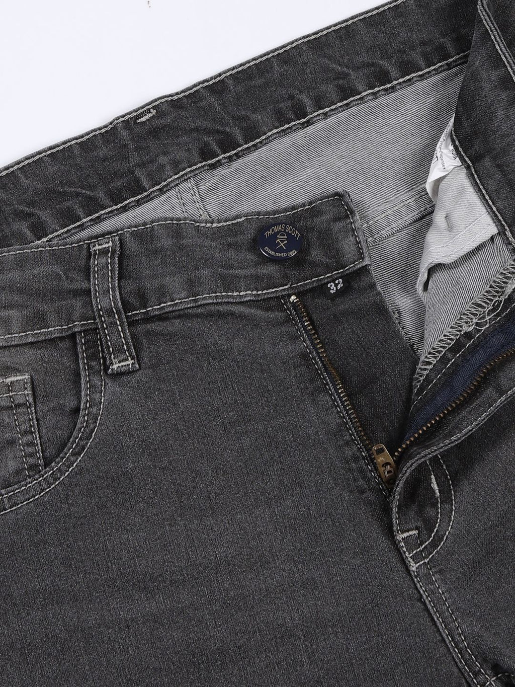 DarkGrey Slim Fit Mid-Rise Clean Look Non stretchable Jeans