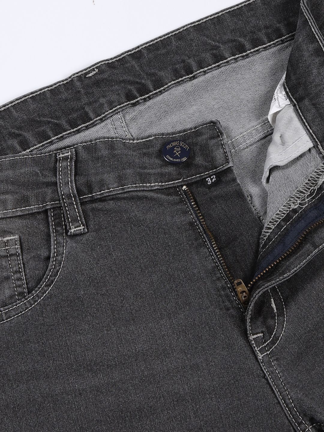DarkGrey Slim Fit Mid-Rise Clean Look Non stretchable Jeans