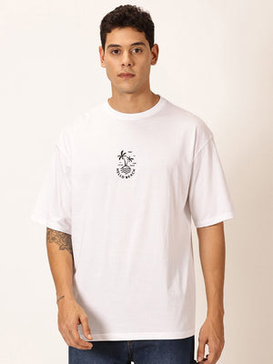 Thomas Scott Men Round Neck Typography Printed Cotton Oversized T-shirt