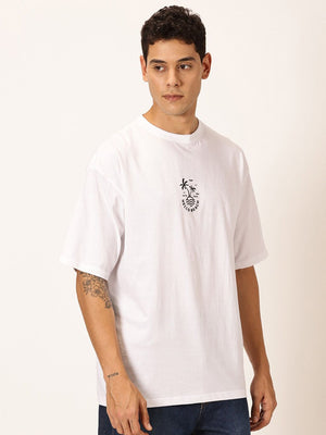 Thomas Scott Men Round Neck Typography Printed Cotton Oversized T-shirt