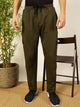 Olive Mid-Rise Relaxed-Fit Track Pants For Men