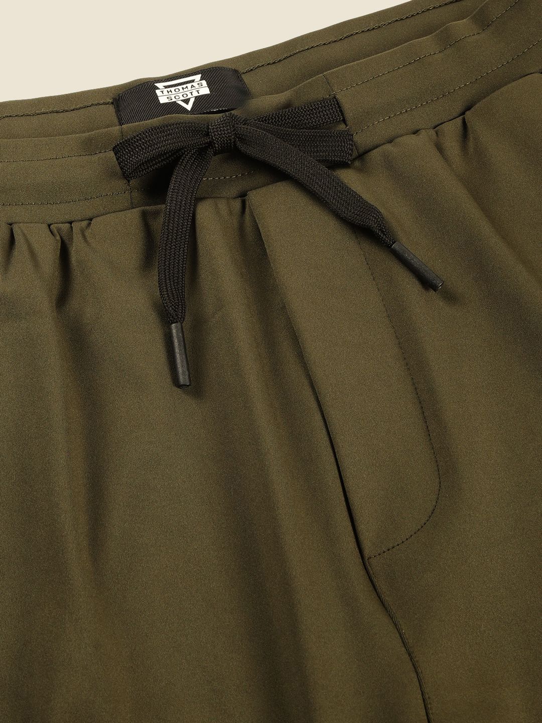 Olive Mid-Rise Relaxed-Fit Track Pants For Men