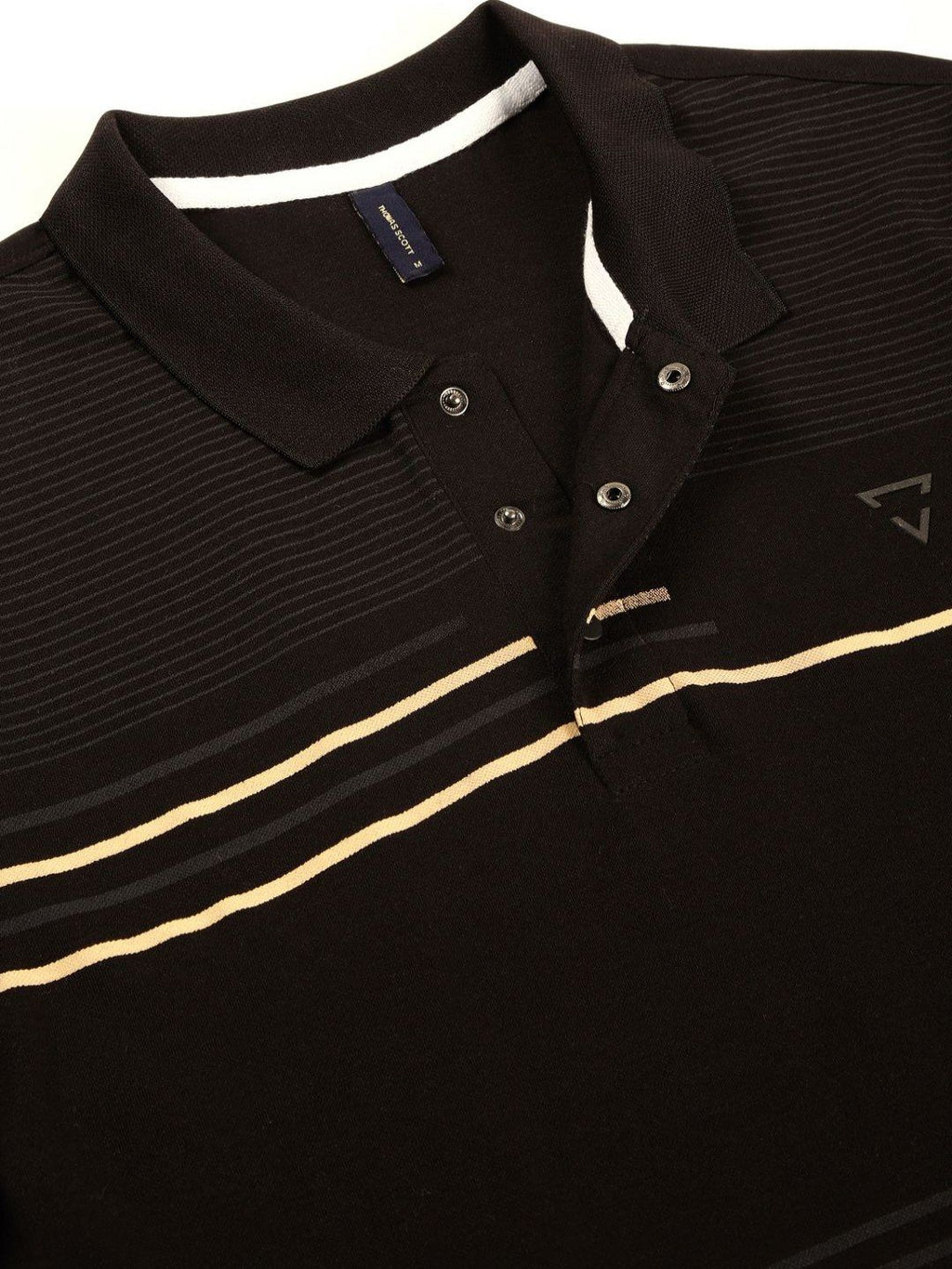 Black Cotton Polo Tshirt For Men