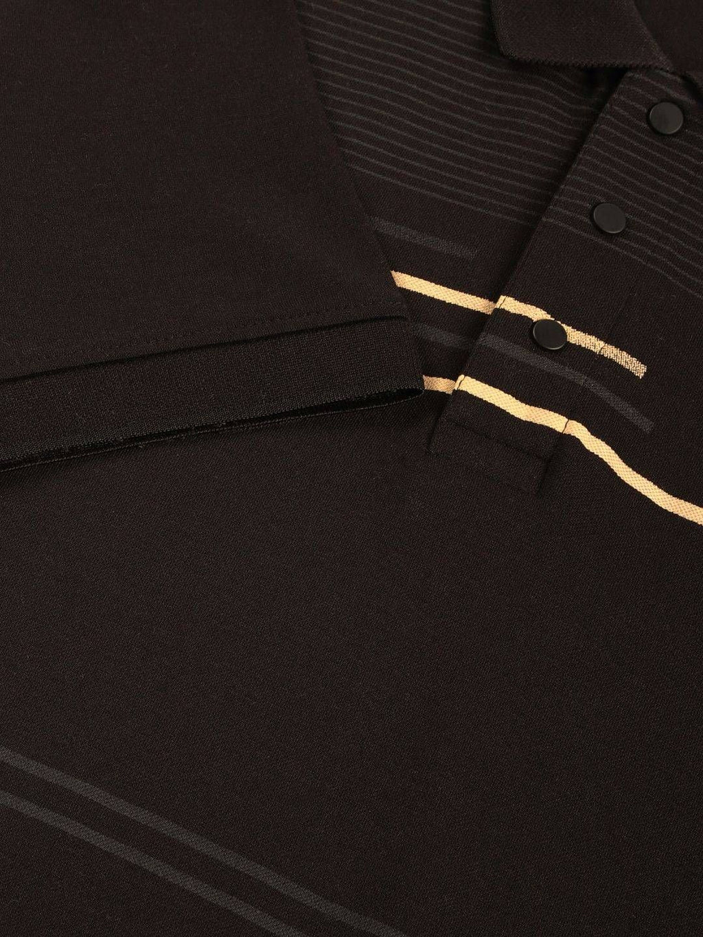Black Cotton Polo Tshirt For Men