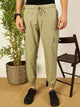 Olive Slim Fit Mid-Rise Solid 6 Pockets Woven Cargo Joggers For Men