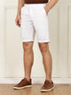 White Mid-Rise Regular Fit Cotton Woven Chinos Shorts For Men