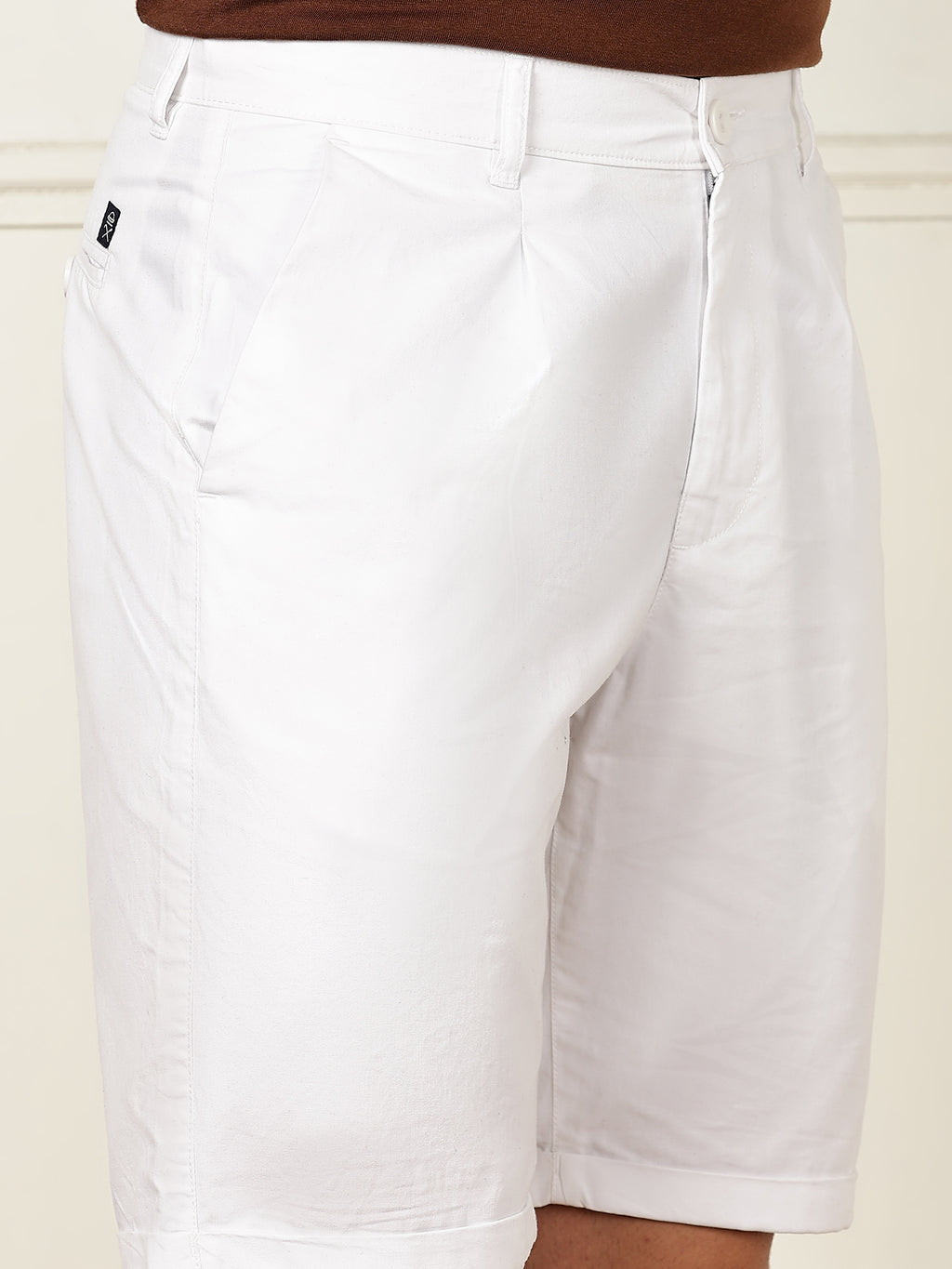 Thomas Scott Men White Mid-Rise Regular Fit Cotton Woven Chinos Shorts