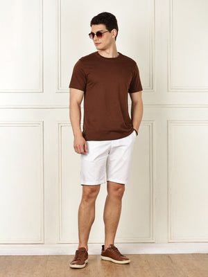 Thomas Scott Men White Mid-Rise Regular Fit Cotton Woven Chinos Shorts