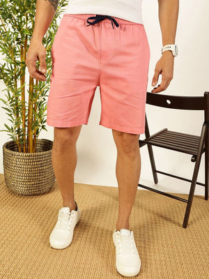 Peach Pure Cotton Mid-Rise Boxer Shorts For Men
