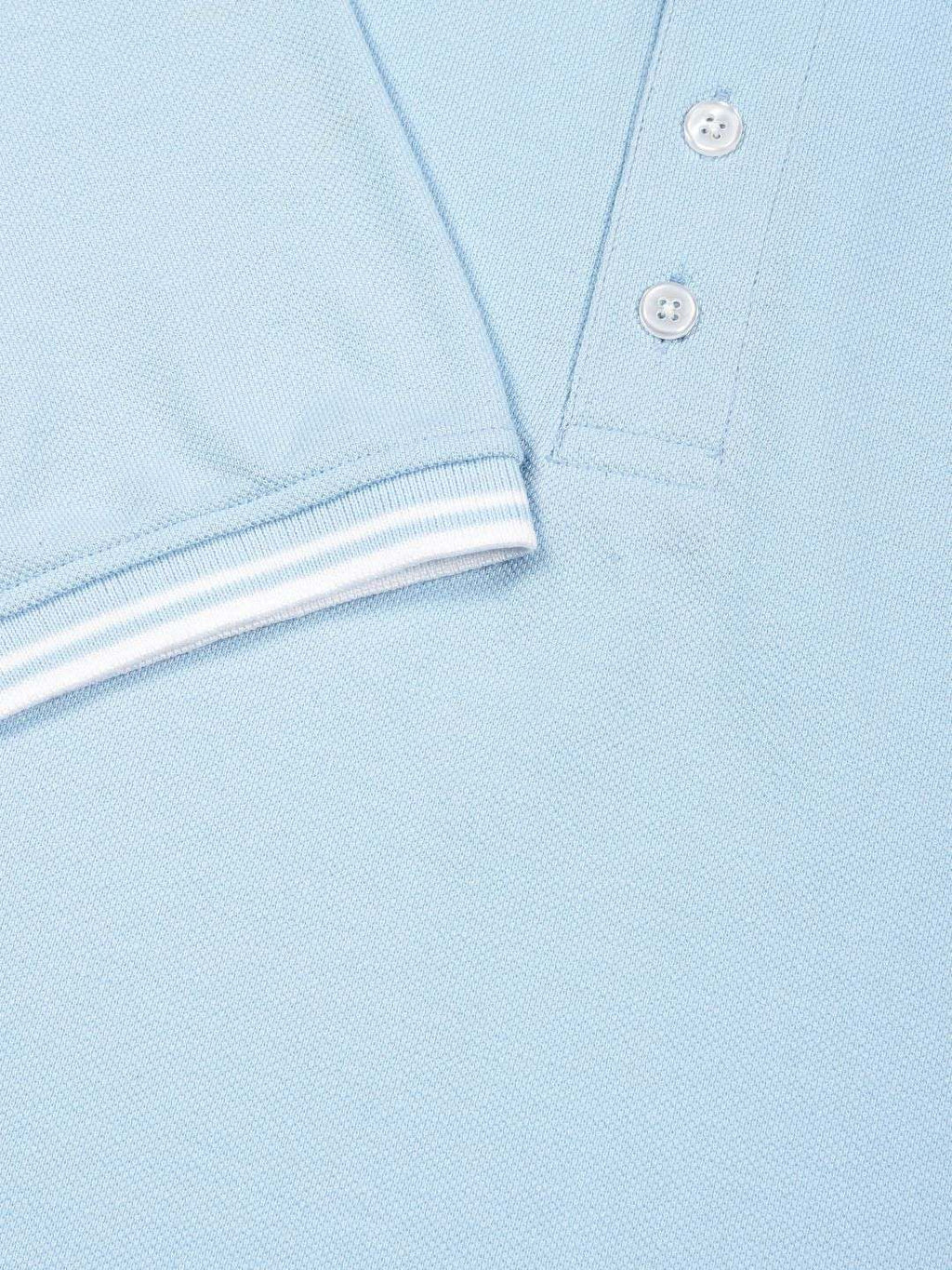 Blue Regular Fit Short Sleeves Polo Collar Knit Tshirt For Men
