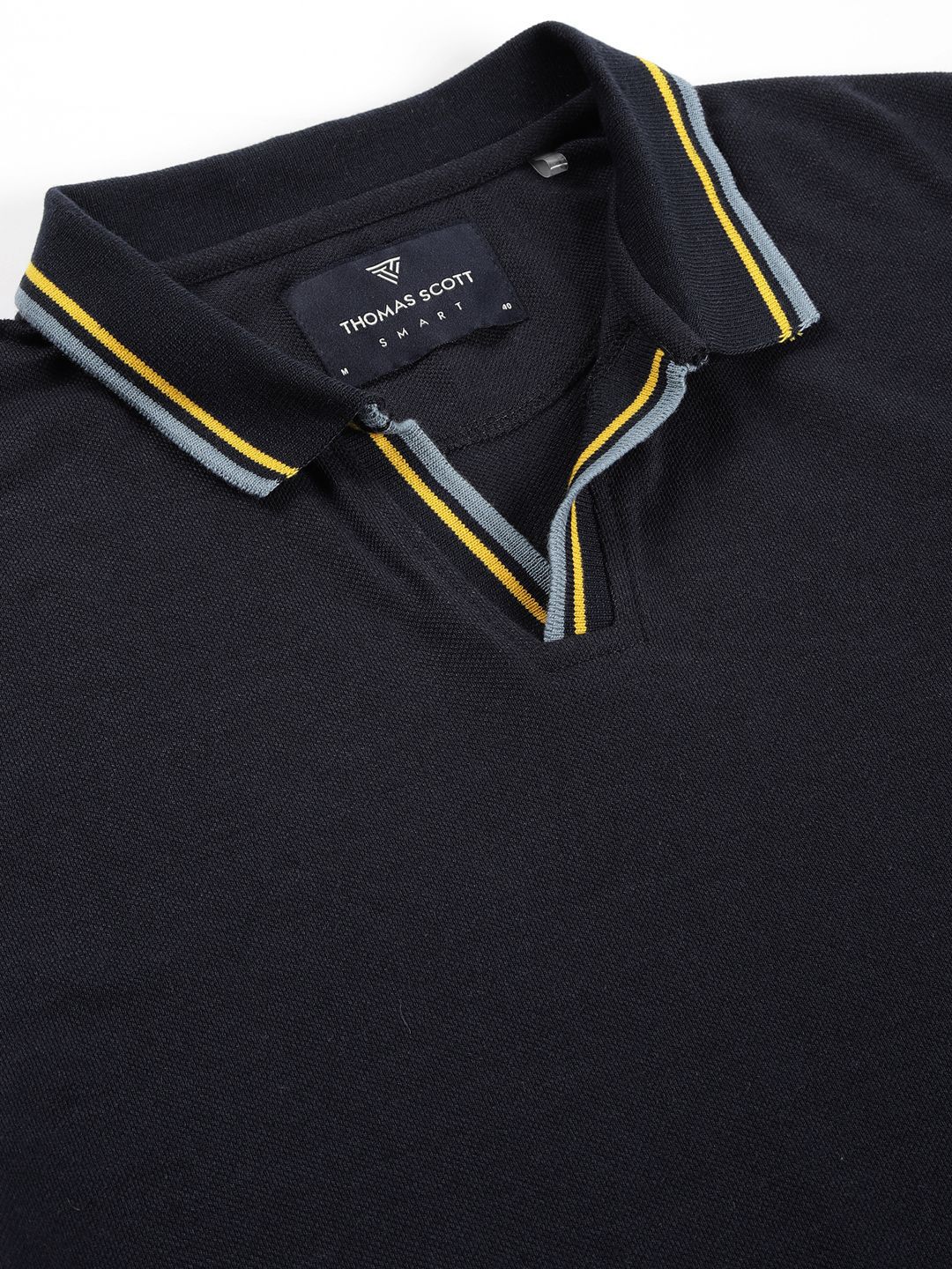 Thomas Scott Men Navy Blue Regular Fit Polo Tshirt - S