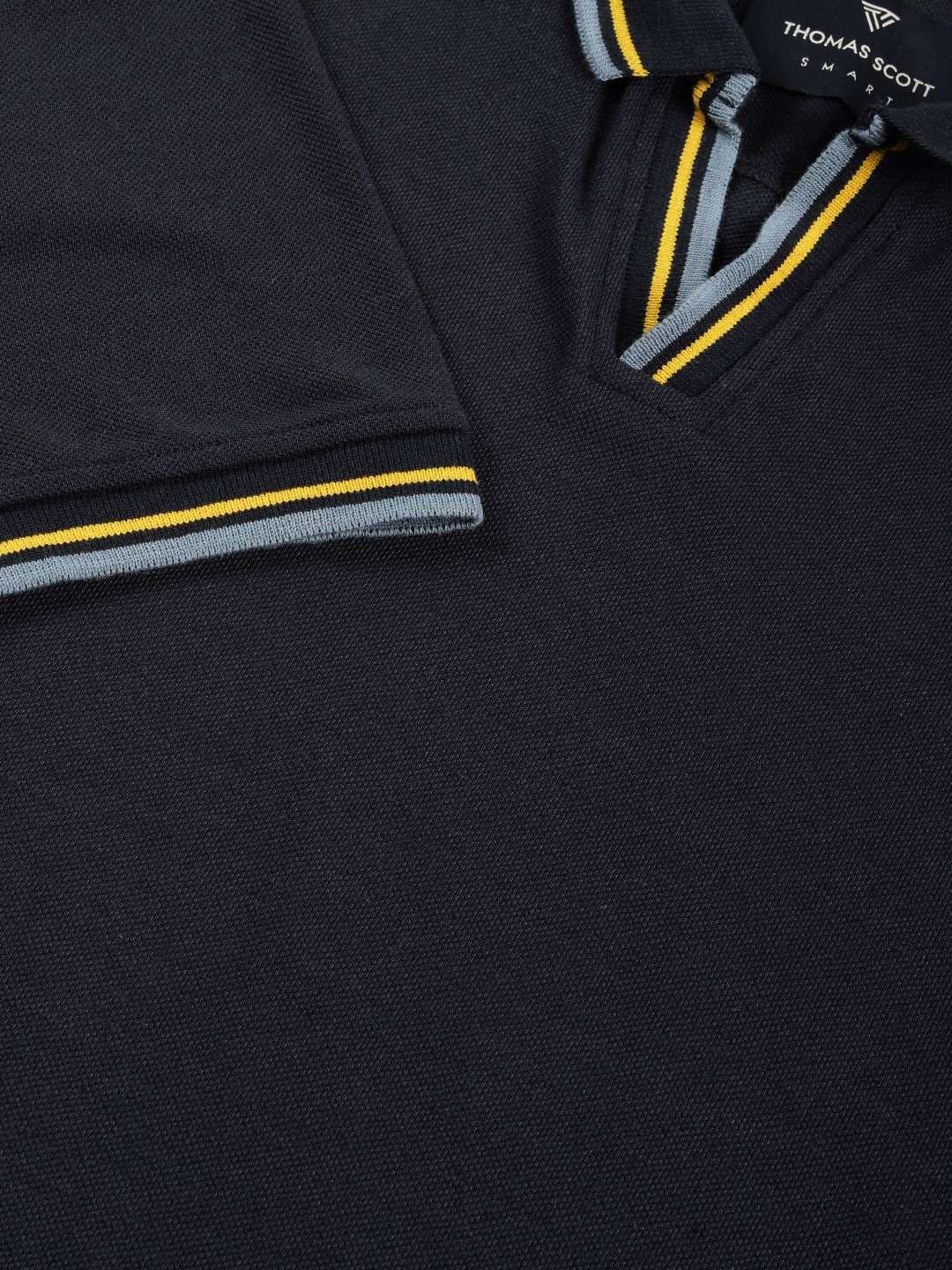 Thomas Scott Men Navy Blue Regular Fit Polo Tshirt - S