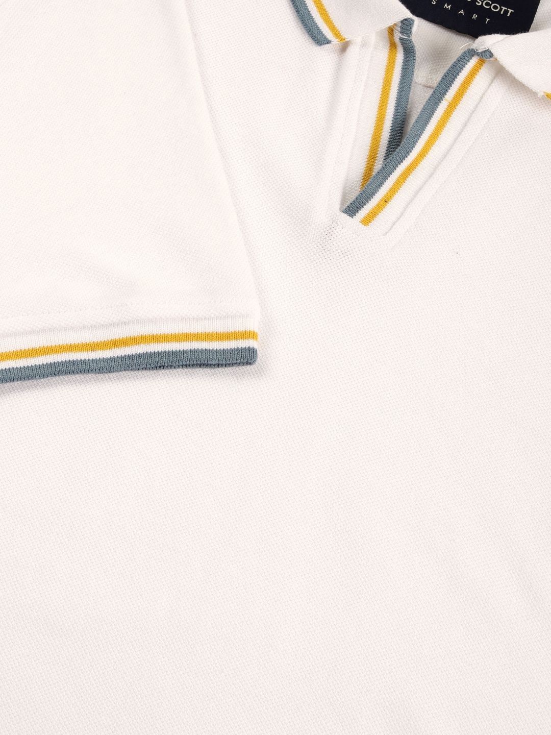 White Regular Fit Polo Tshirt For Men