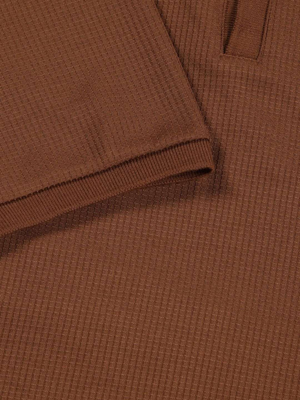 Coffee Brown Anti Odour Solid Polo Collar Tshirt For Men