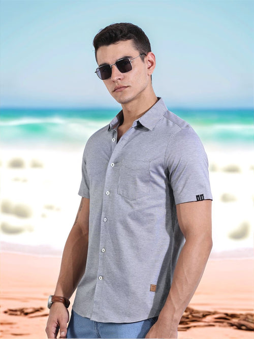 Thomas Scott Men Black Slim Fit Micro Ditsy Printed Knitted Shirt