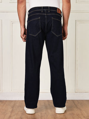 Thomas Scott Men Darkblue Mid-Rise Relaxed Fit Clean Look Strachable Jeans