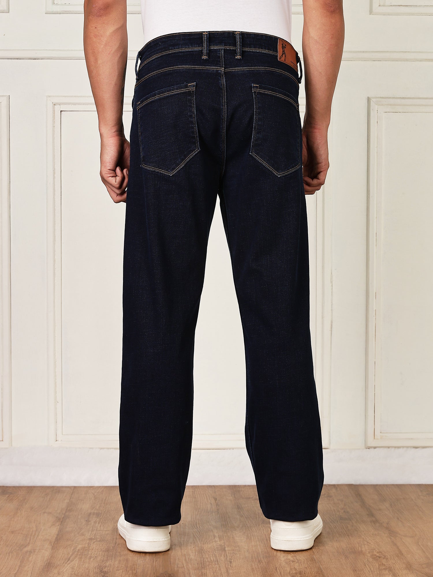 Thomas Scott Men Darkblue Mid-Rise Relaxed Fit Clean Look Strachable Jeans