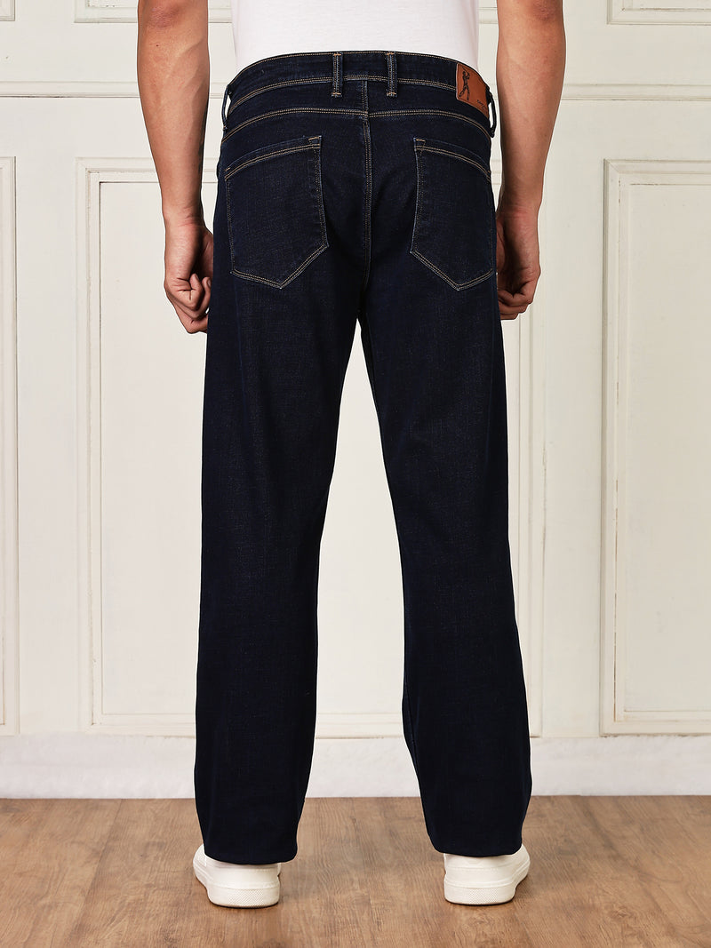 Thomas Scott Men Darkblue Mid-Rise Relaxed Fit Clean Look Strachable Jeans