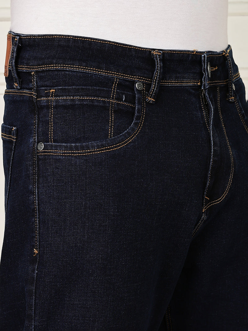 Thomas Scott Men Darkblue Mid-Rise Relaxed Fit Clean Look Strachable Jeans